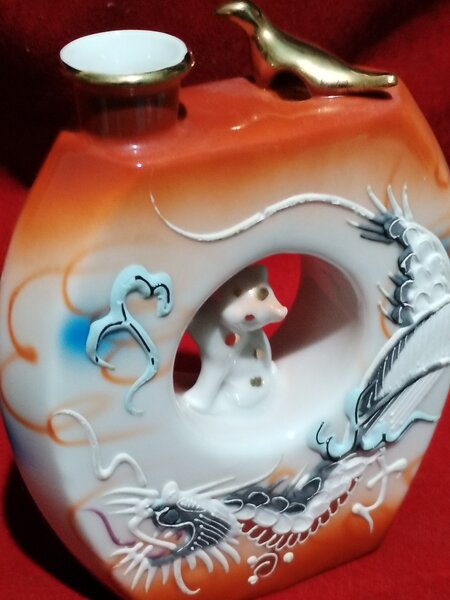 Set japonez Satsuma erotic, pentru sake