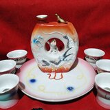Set japonez Satsuma erotic, pentru sake